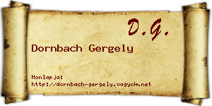 Dornbach Gergely névjegykártya